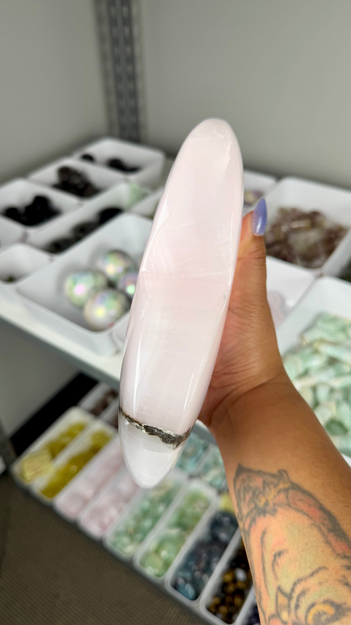 Gorgeous XL Smokey Pink Mango Heart (UV Reactive) | Opt 65