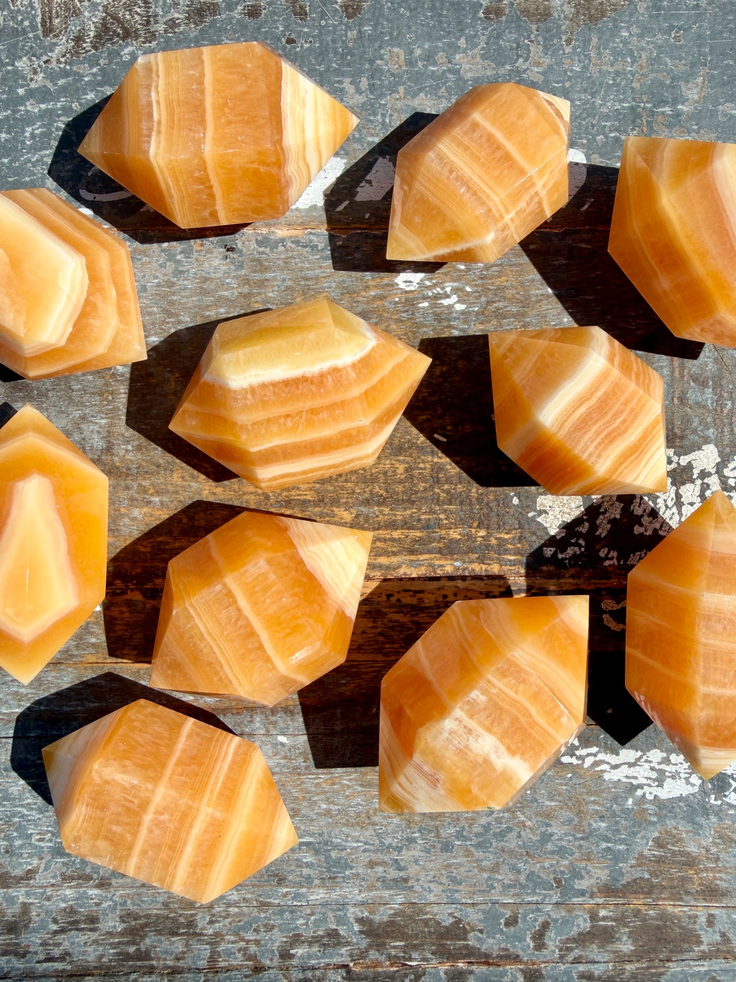 One (1) Banded Honey Calcite Mini Chunky Wand | Intuitively Chosen