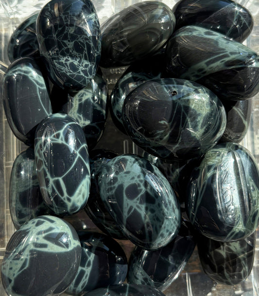 One (1) Gorgeous Spiderweb Obsidian Tumble | Mexico | Denver Gem Show Find