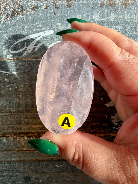 Gorgeous Rose Quartz Palm Stone | Opt A
