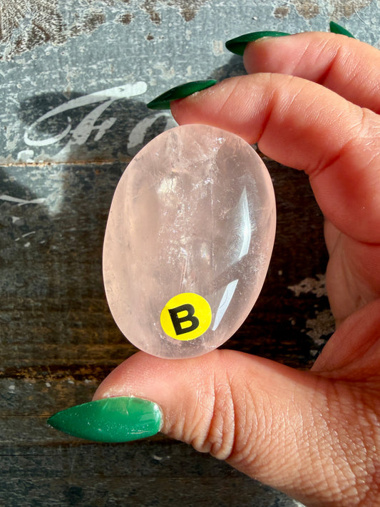 Gorgeous Rose Quartz Palm Stone | Opt B