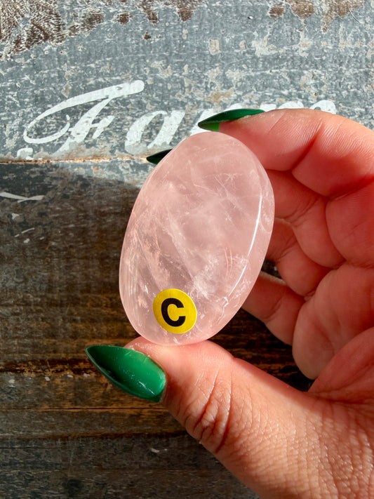 Gorgeous Rose Quartz Palm Stone | Opt C