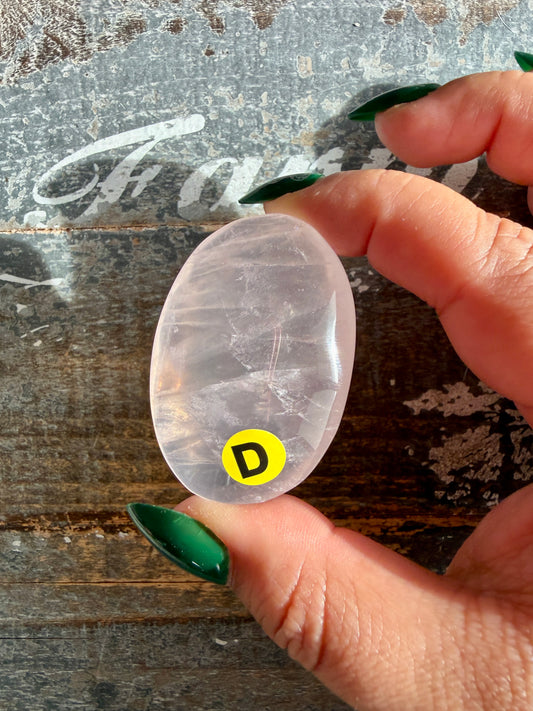 Gorgeous Rose Quartz Palm Stone | Opt D