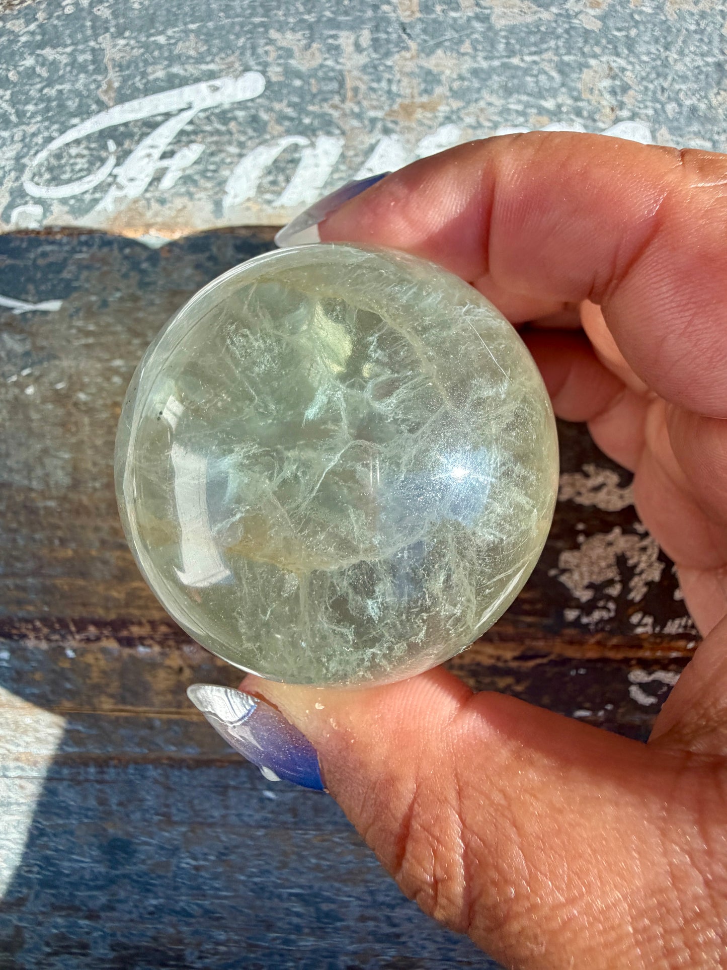 Gorgeous Stormy Water Fluorite Sphere | Opt 46