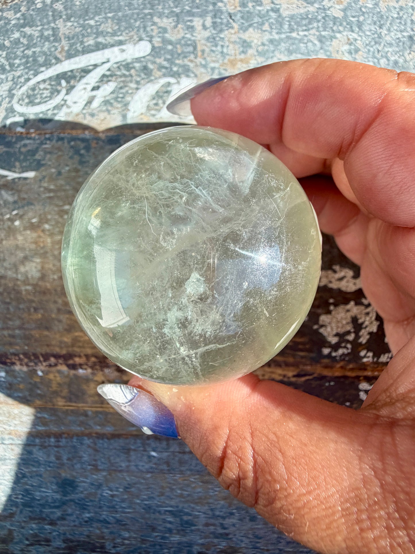 Gorgeous Stormy Water Fluorite Sphere | Opt 46