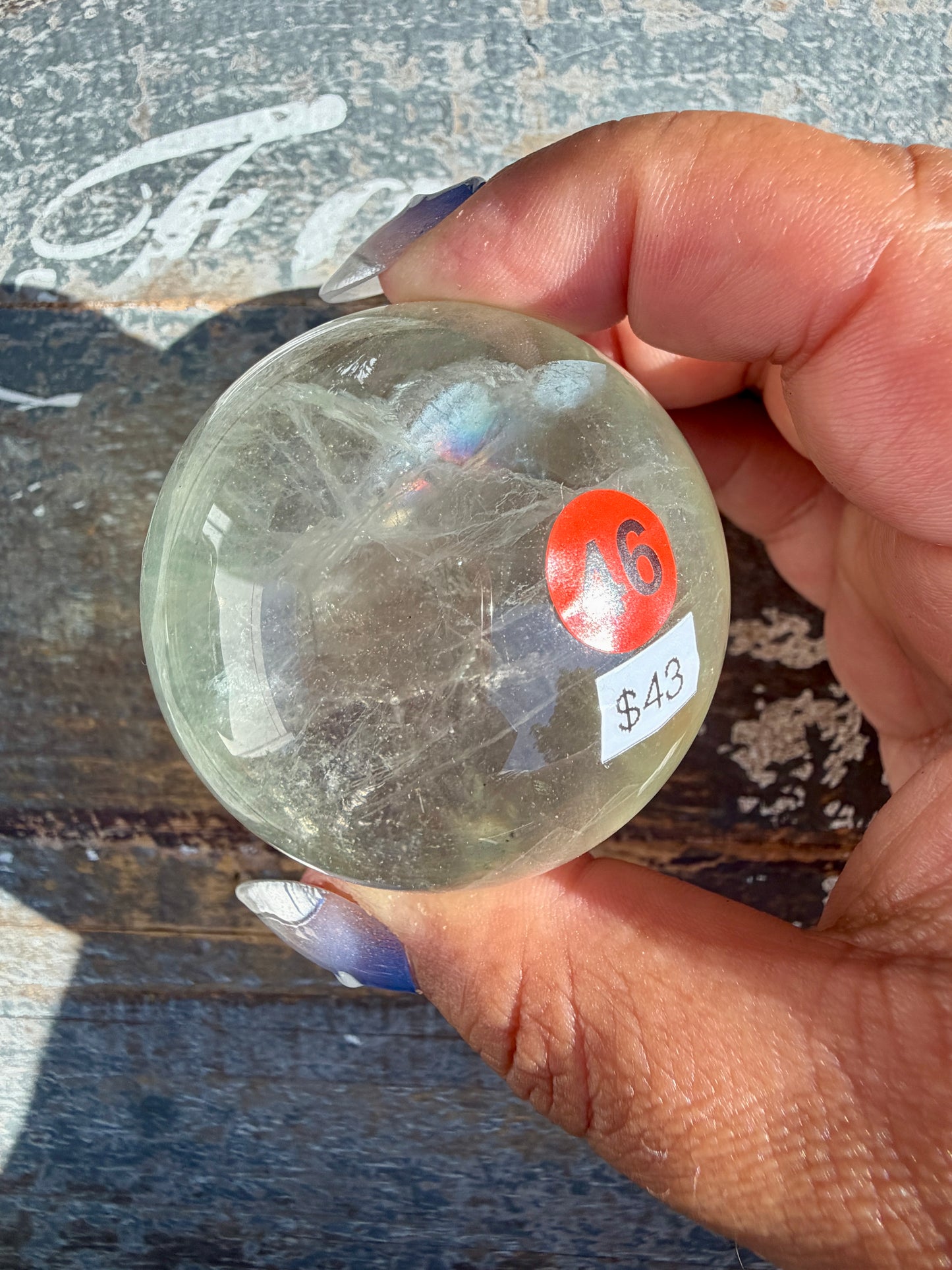 Gorgeous Stormy Water Fluorite Sphere | Opt 46