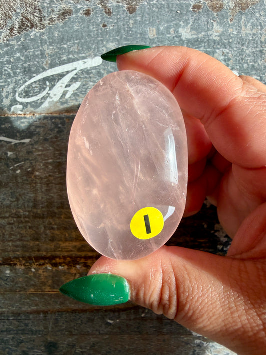 Gorgeous Rose Quartz Palm Stone | Opt I