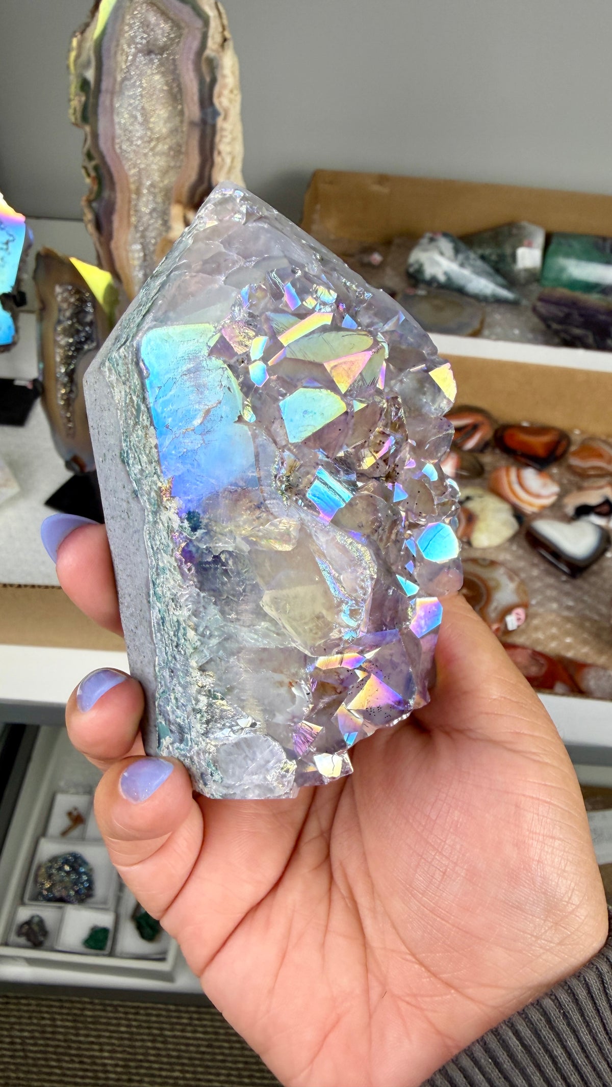 Gorgeous Aura Agate Tower with Druzy | Brazil | Opt 44