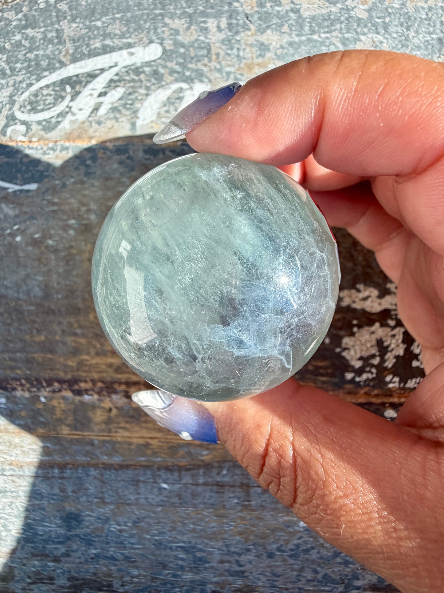 Gorgeous Stormy Water Fluorite Sphere | Opt 50