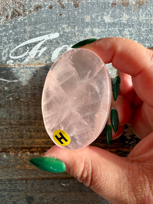 Gorgeous Rose Quartz Palm Stone | Opt H