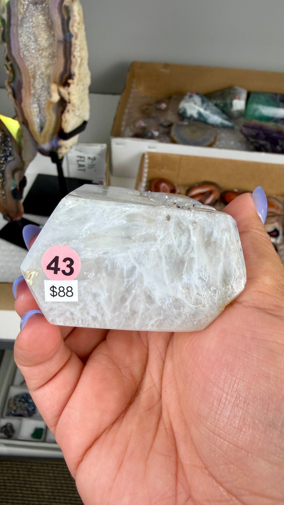 Gorgeous Aura Agate Tower with Druzy | Brazil | Opt 43