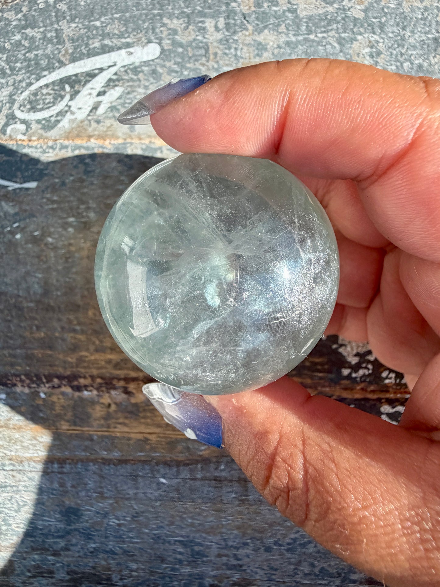 Gorgeous Stormy Water Fluorite Sphere | Opt 50