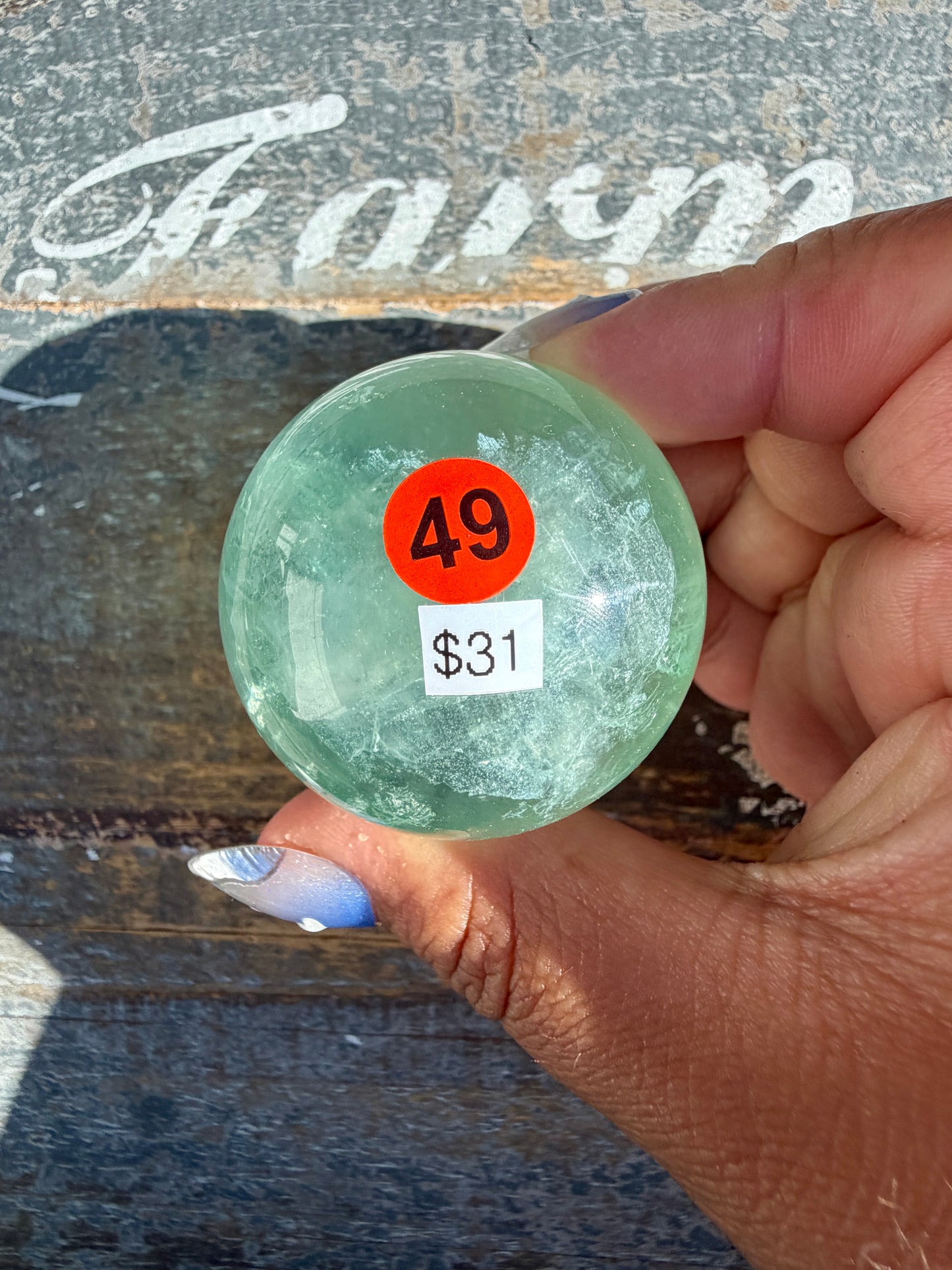 Gorgeous Stormy Water Fluorite Sphere | Opt 49