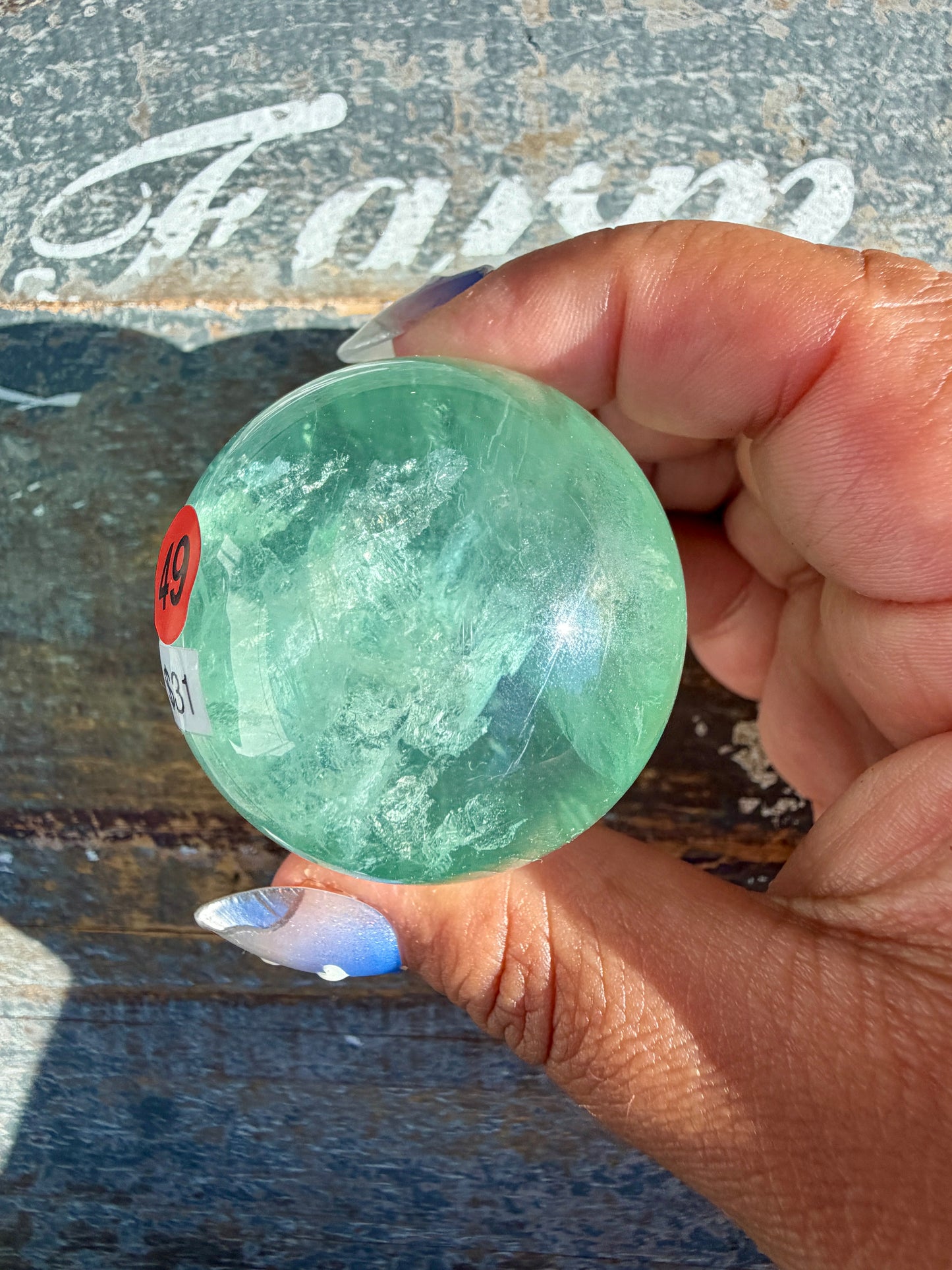 Gorgeous Stormy Water Fluorite Sphere | Opt 49