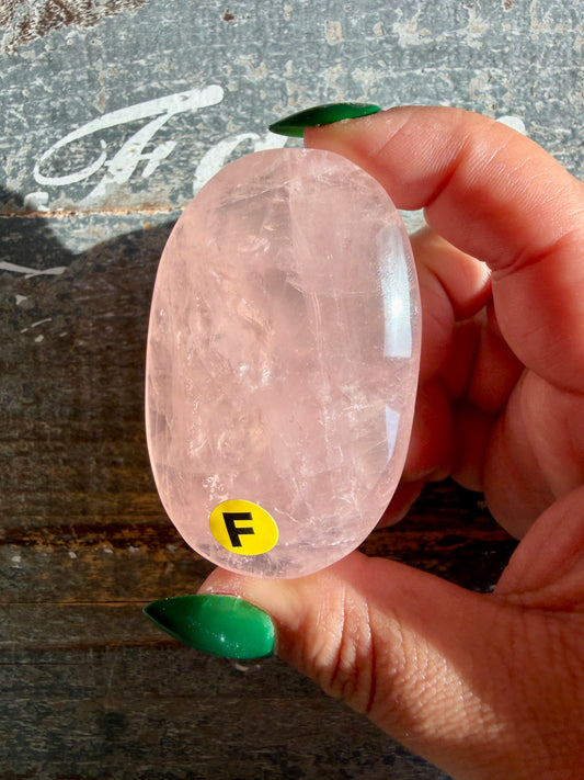 Gorgeous Rose Quartz Palm Stone | Opt F
