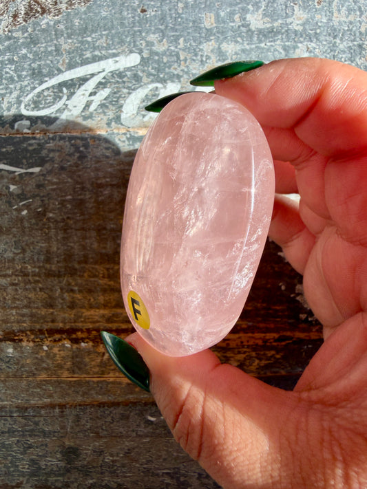 Gorgeous Rose Quartz Palm Stone | Opt F