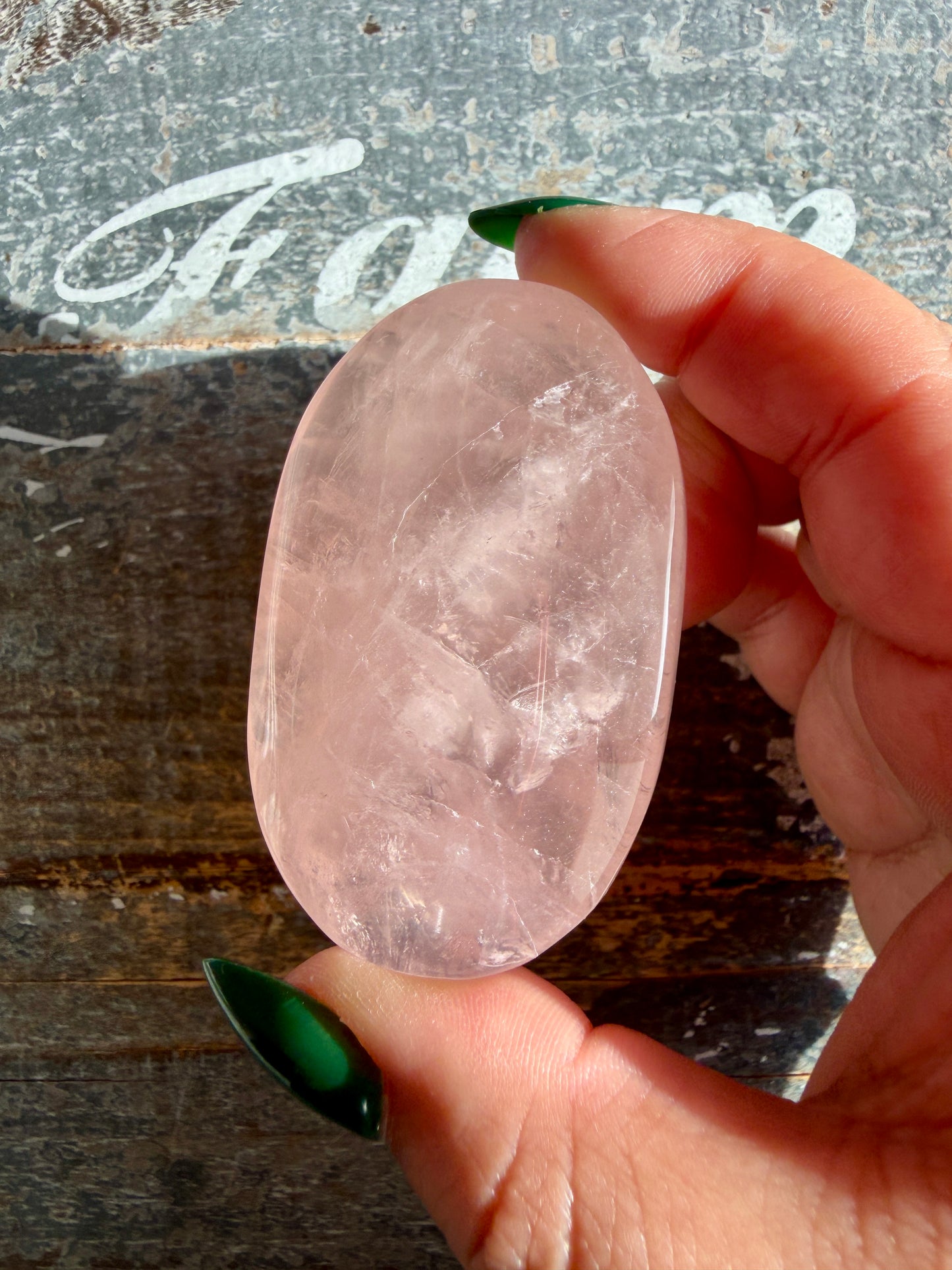 Gorgeous Rose Quartz Palm Stone | Opt F