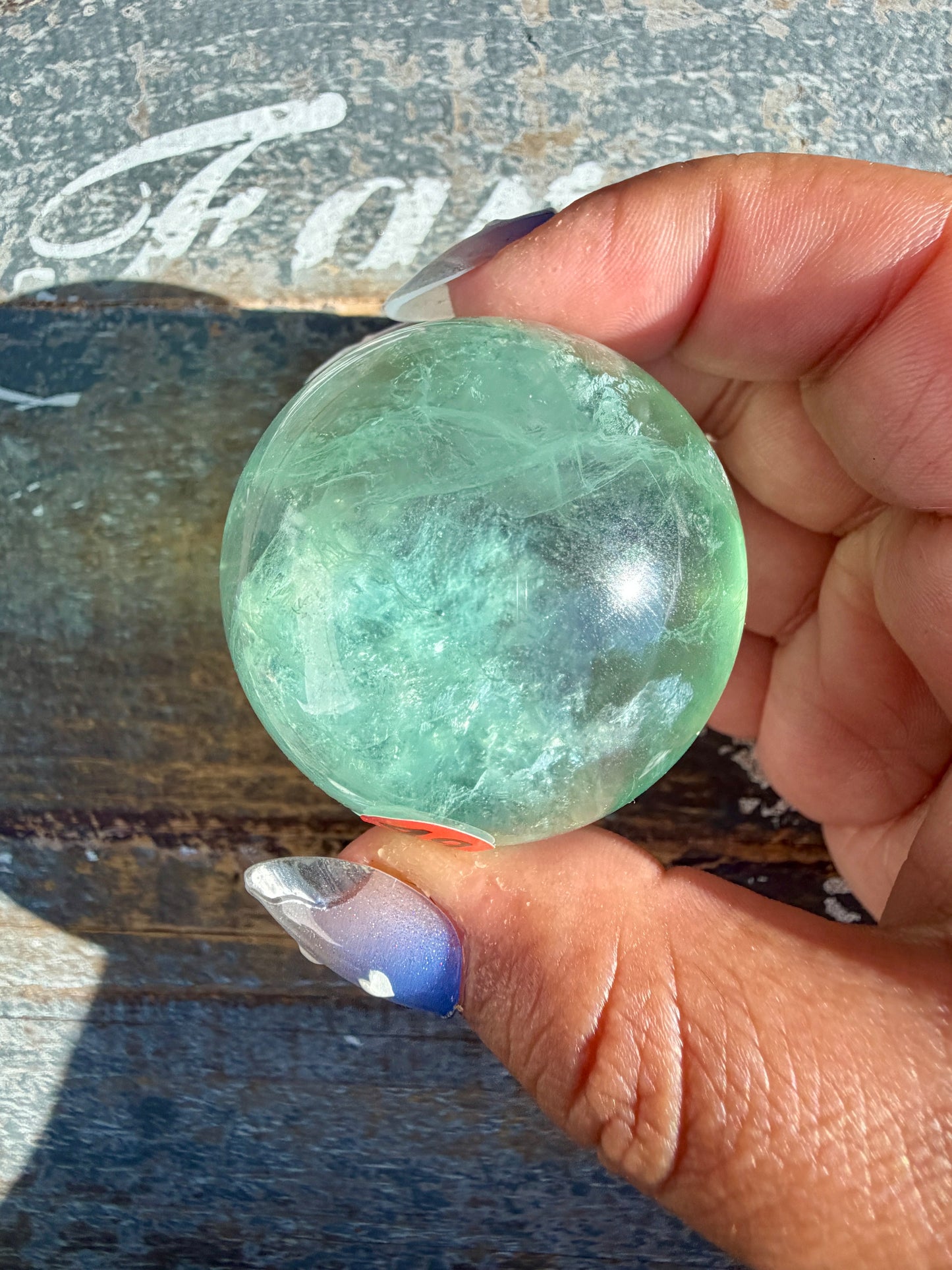 Gorgeous Stormy Water Fluorite Sphere | Opt 49