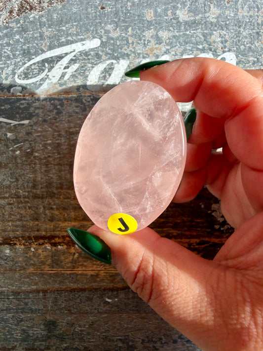 Gorgeous Rose Quartz Palm Stone | Opt J