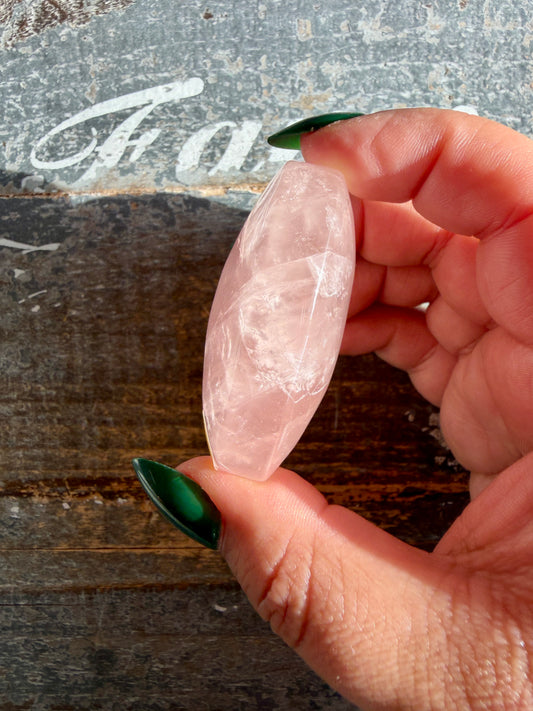 Gorgeous Rose Quartz Palm Stone | Opt J