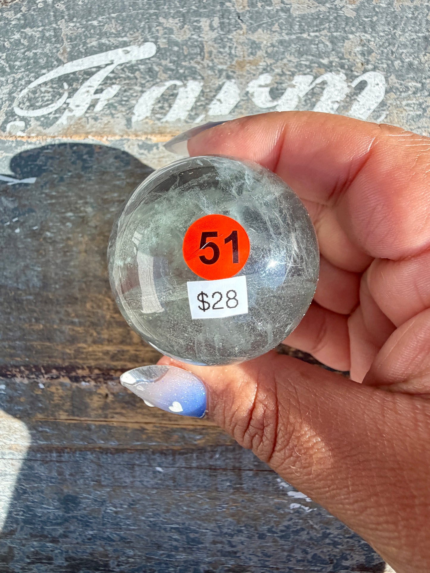 Gorgeous Stormy Water Fluorite Sphere | Opt 51