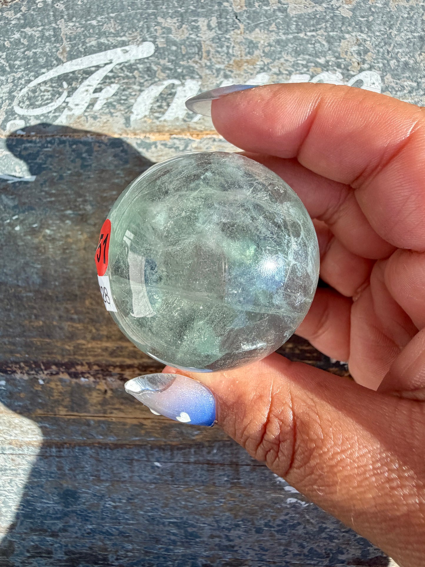 Gorgeous Stormy Water Fluorite Sphere | Opt 51