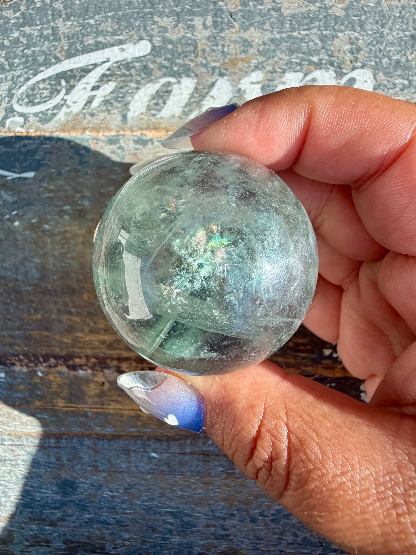 Gorgeous Stormy Water Fluorite Sphere | Opt 51
