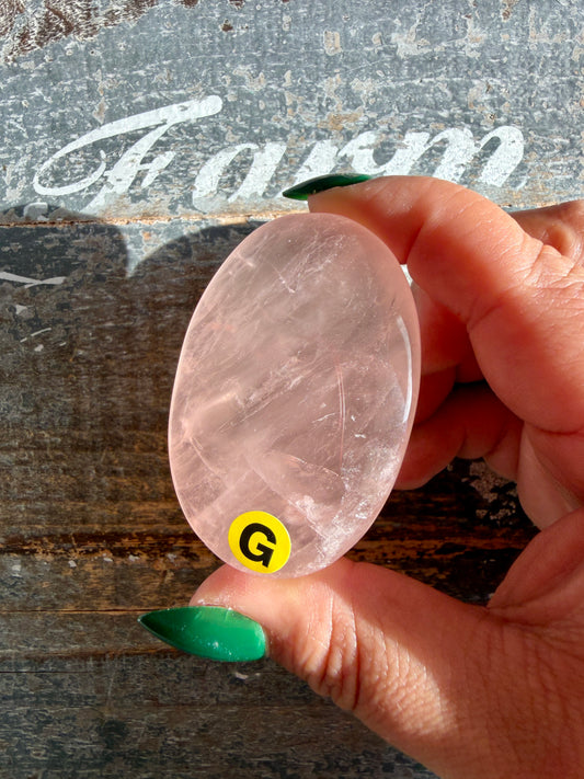 Gorgeous Rose Quartz Palm Stone | Opt G