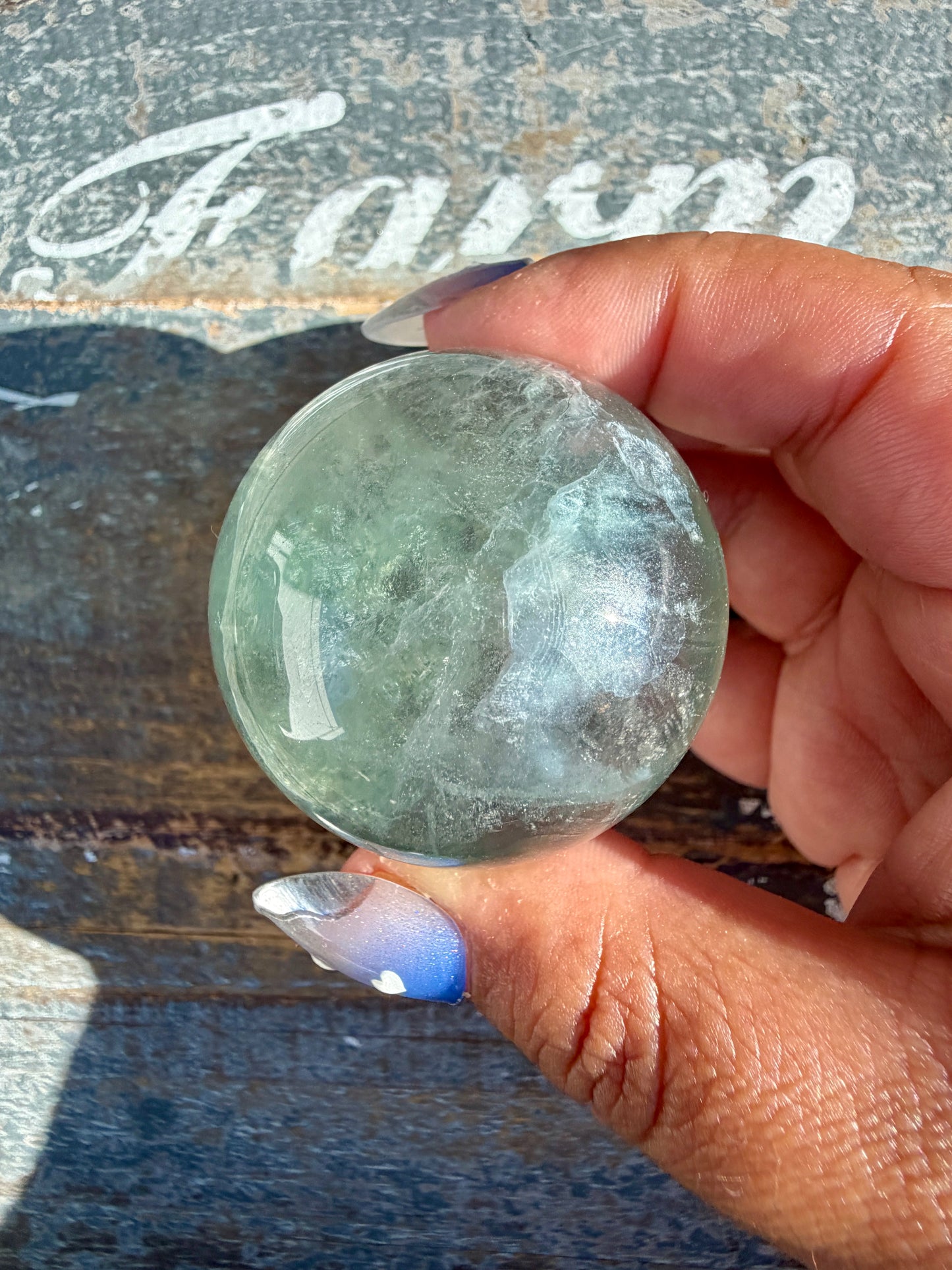 Gorgeous Stormy Water Fluorite Sphere | Opt 51