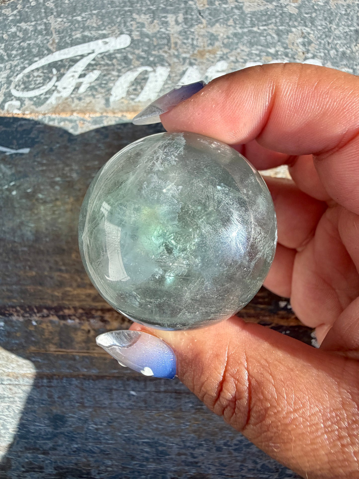 Gorgeous Stormy Water Fluorite Sphere | Opt 51