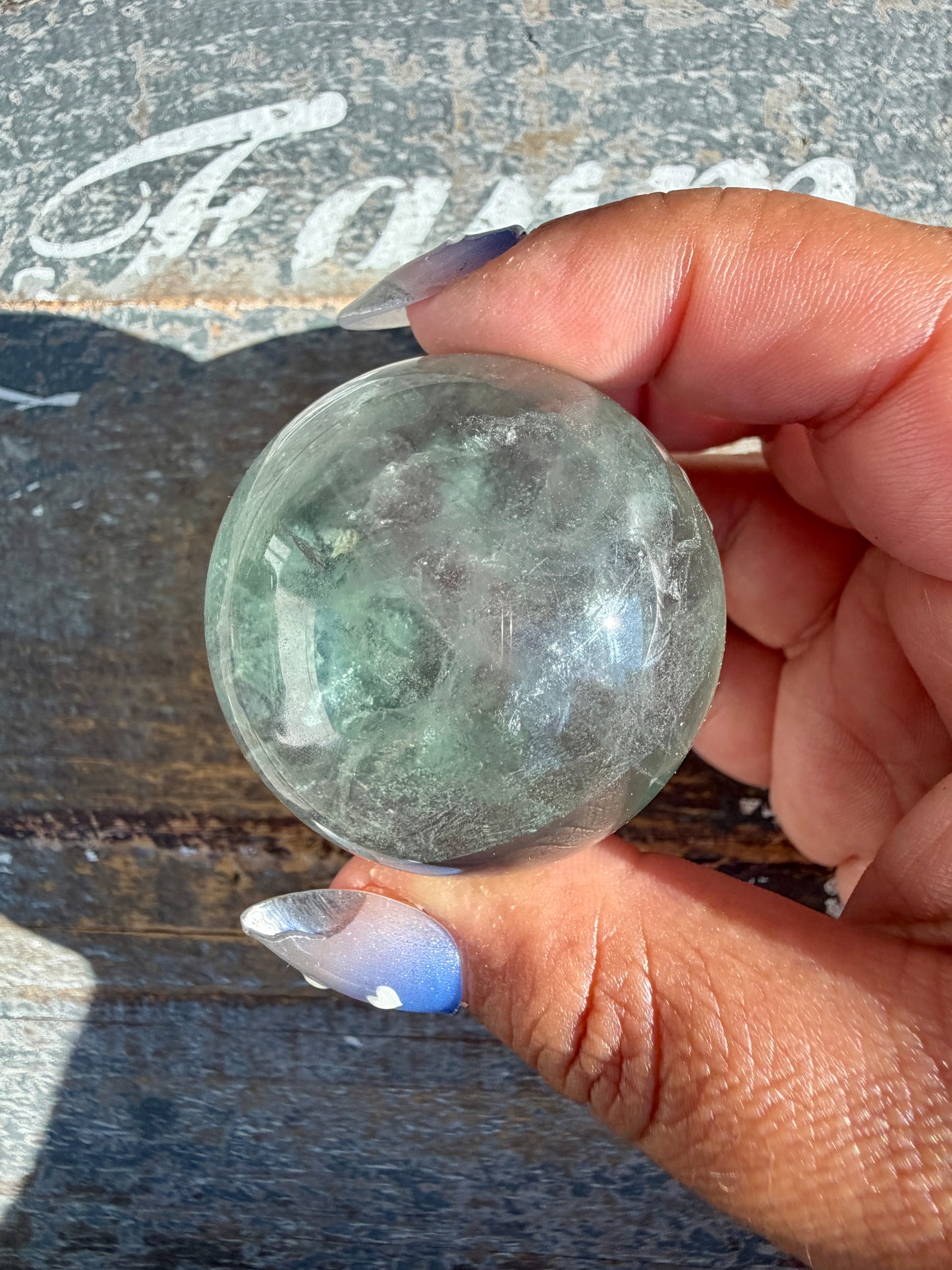 Gorgeous Stormy Water Fluorite Sphere | Opt 51