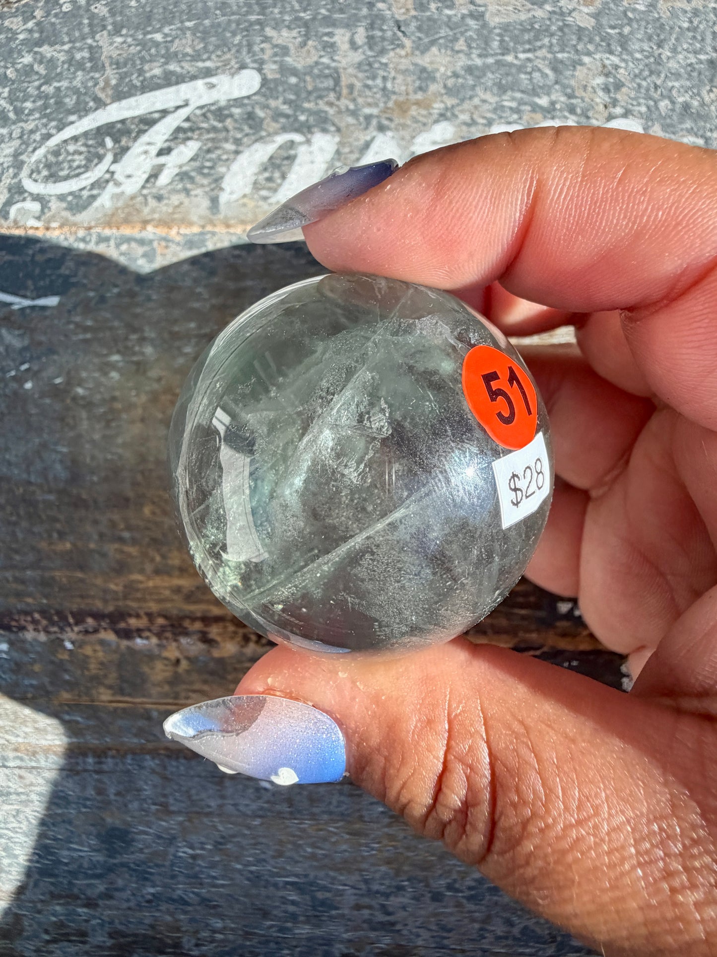 Gorgeous Stormy Water Fluorite Sphere | Opt 51