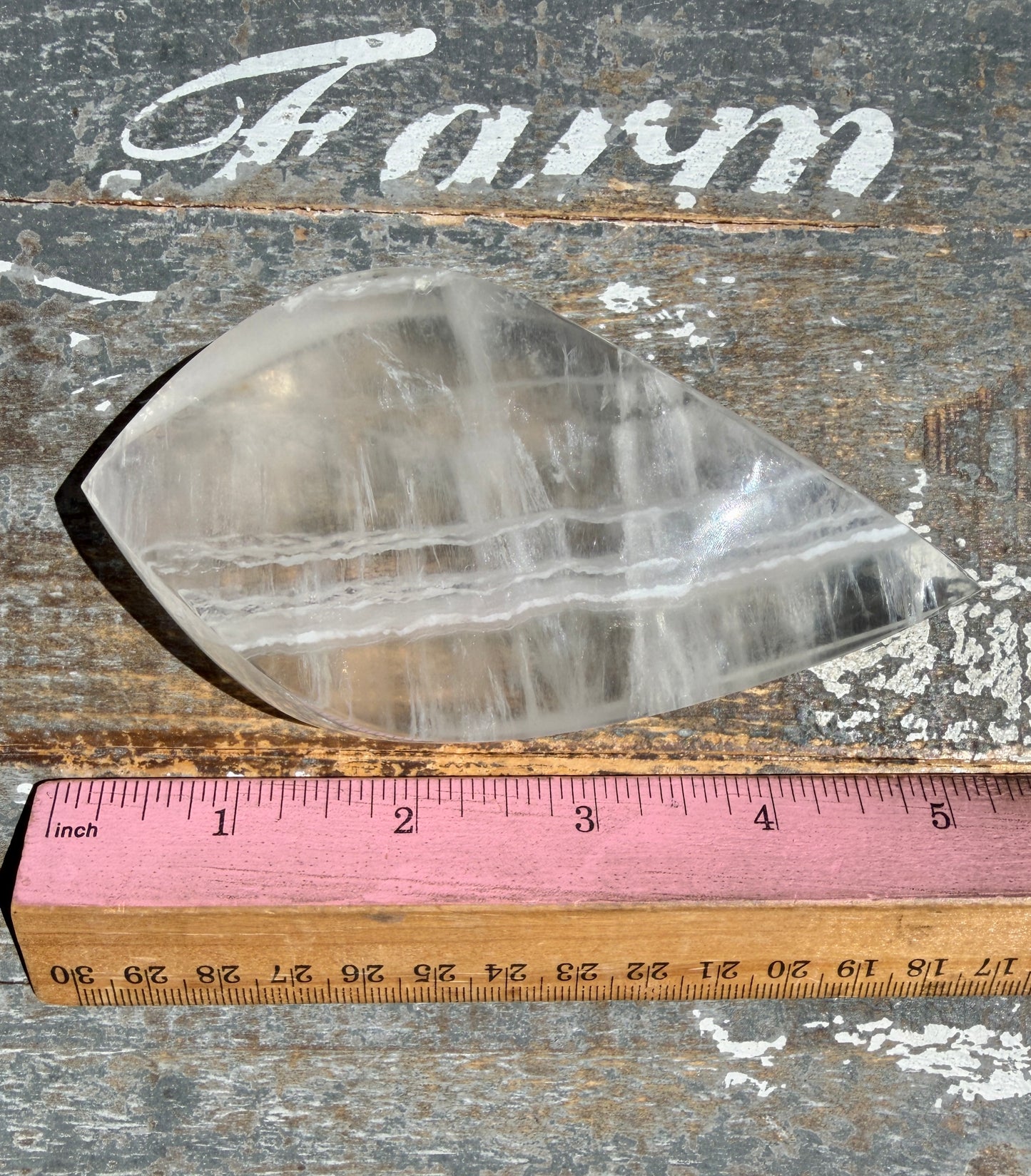 Gorgeous Clear Fluorite Flame with Stand | Opt G