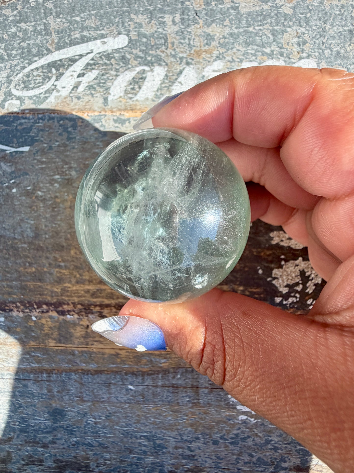 Gorgeous Stormy Water Fluorite Sphere | Opt 51