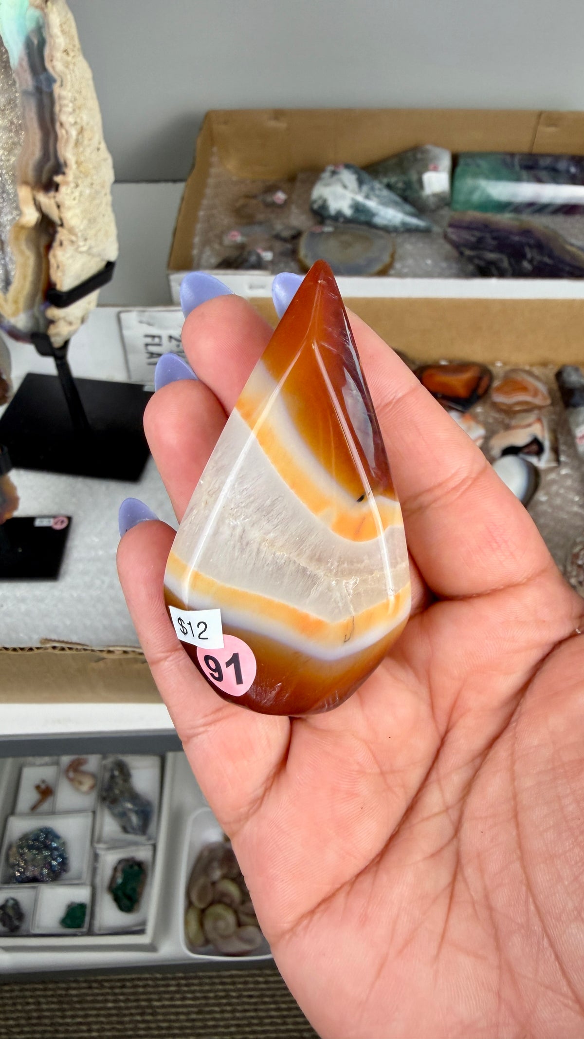 Gorgeous Banded Agate Tear Drop | Opt 91