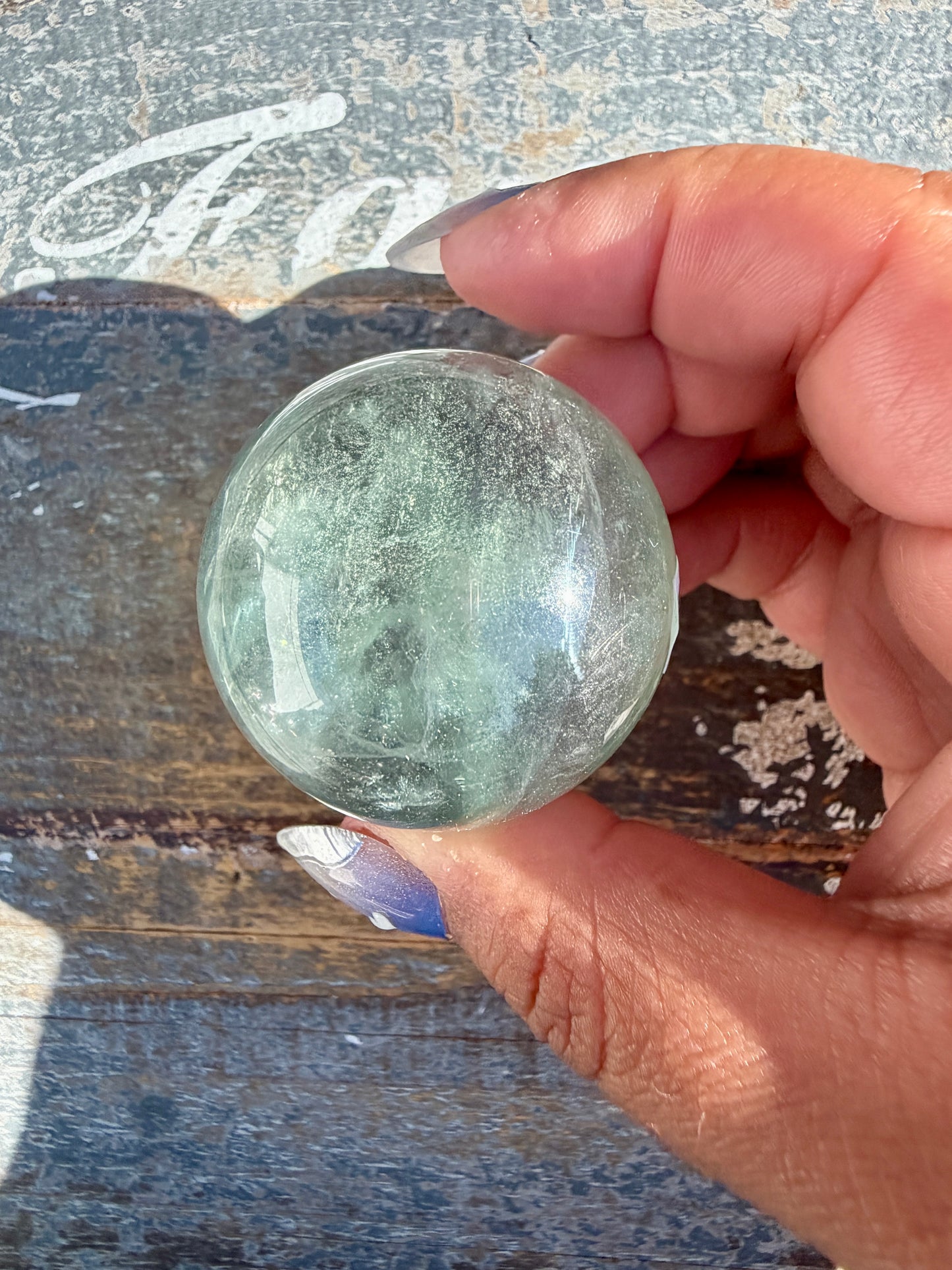 Gorgeous Stormy Water Fluorite Sphere | Opt 51