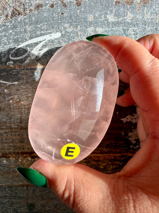 Gorgeous Rose Quartz Palm Stone | Opt E