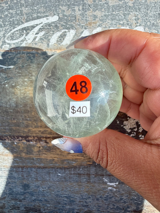 Gorgeous Stormy Water Fluorite Sphere | Opt 48