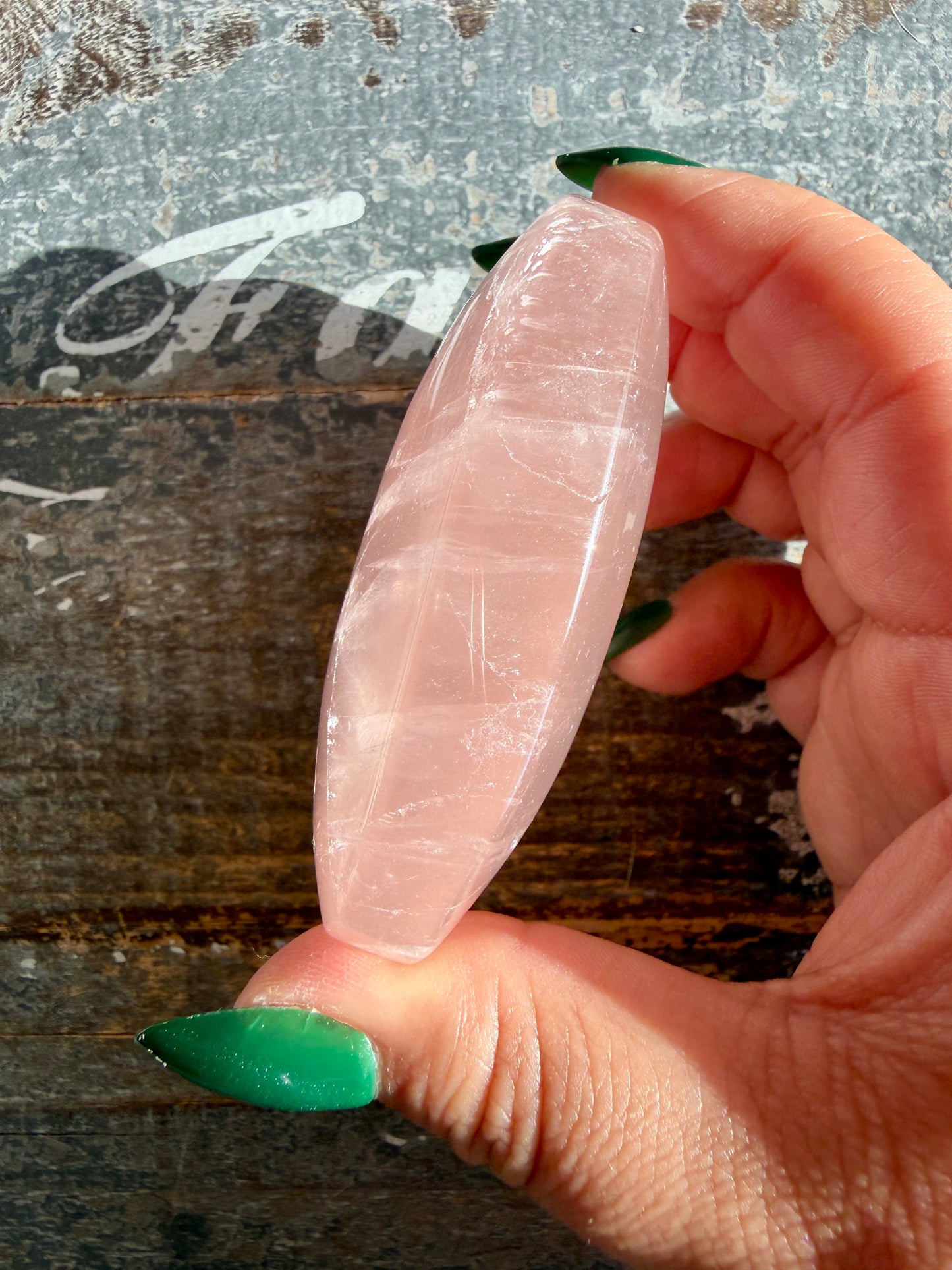 Gorgeous Rose Quartz Palm Stone | Opt E