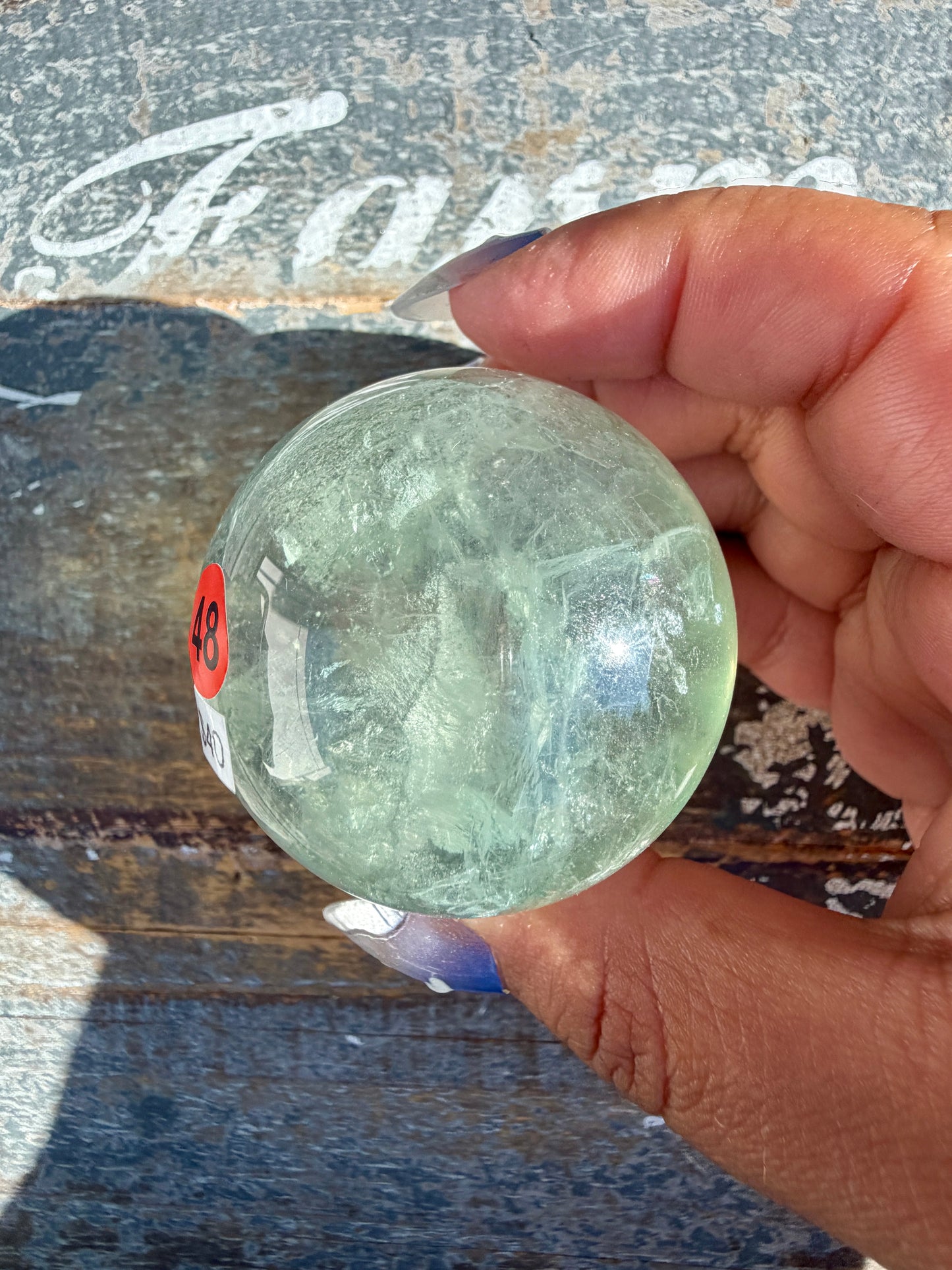 Gorgeous Stormy Water Fluorite Sphere | Opt 48