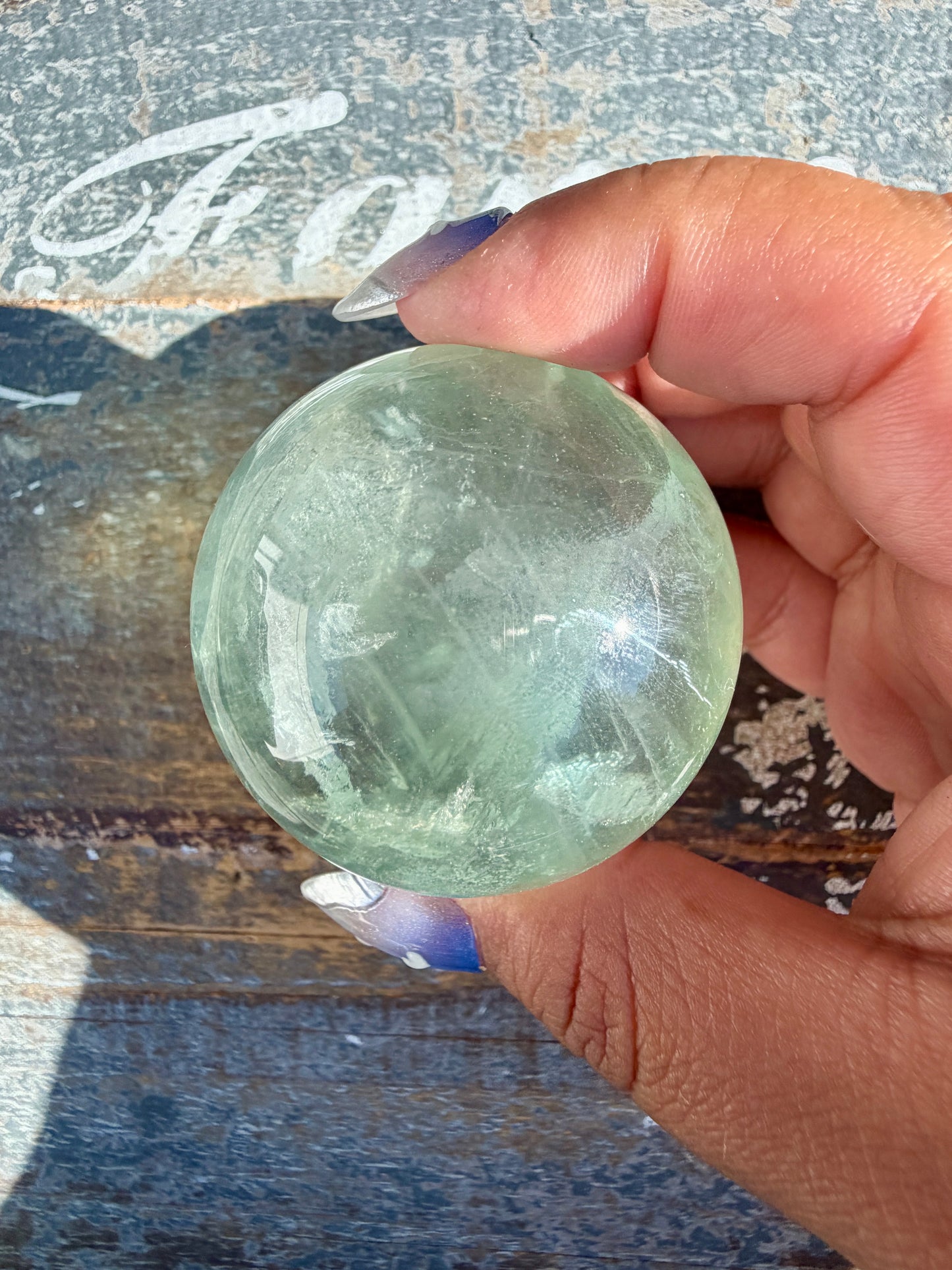 Gorgeous Stormy Water Fluorite Sphere | Opt 48