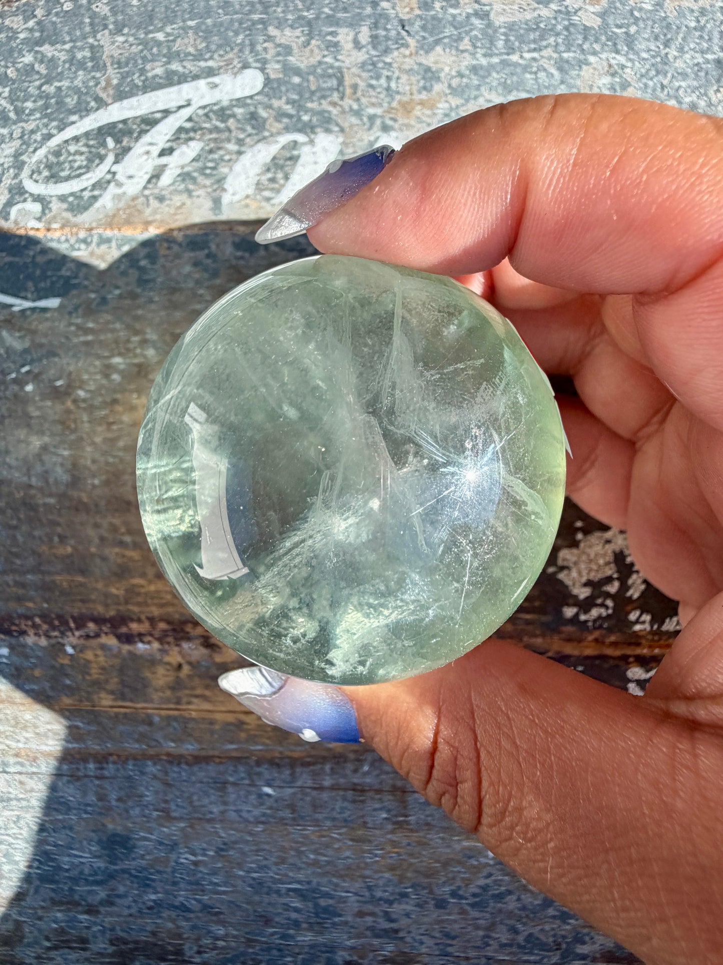 Gorgeous Stormy Water Fluorite Sphere | Opt 48