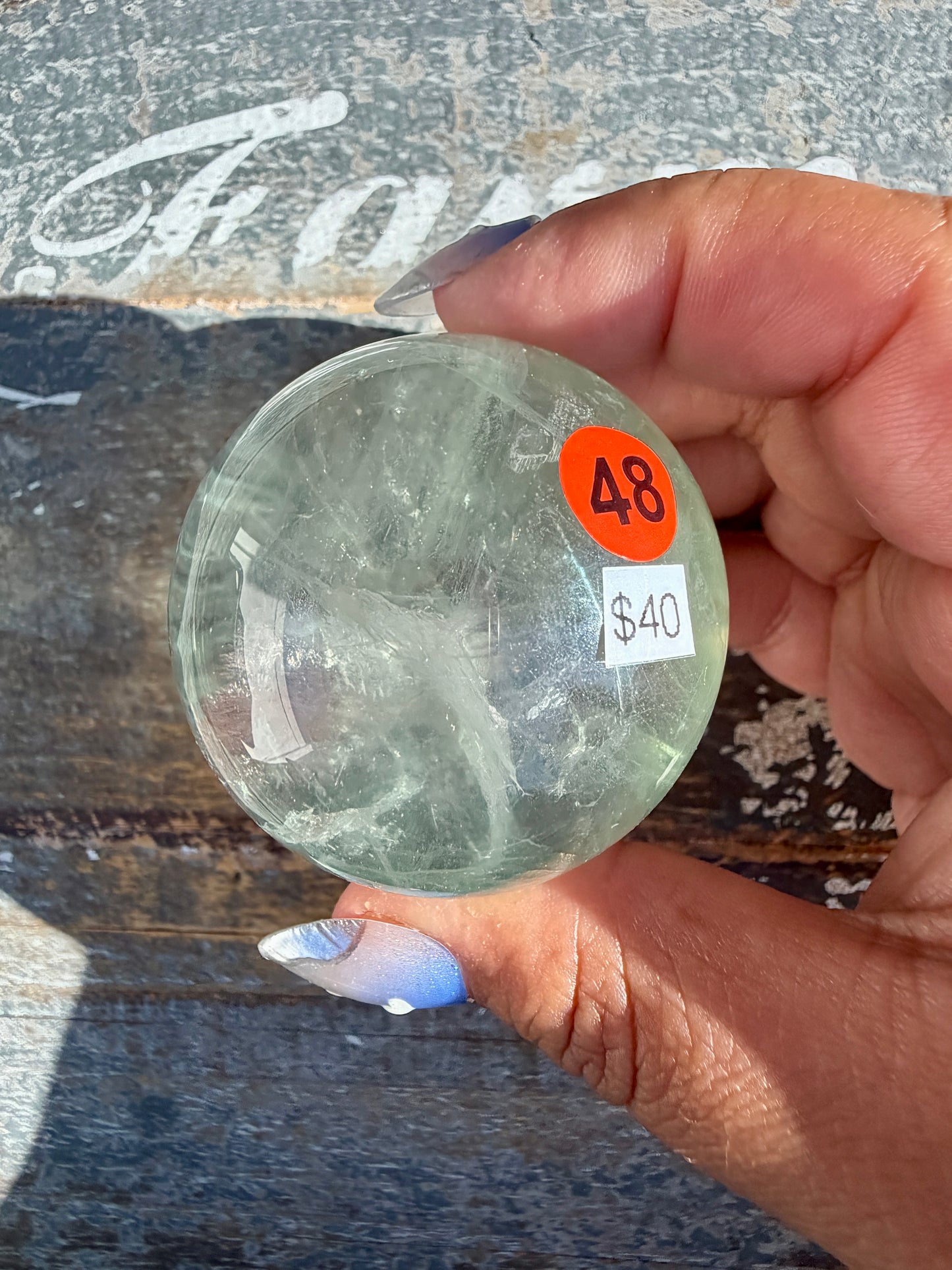 Gorgeous Stormy Water Fluorite Sphere | Opt 48