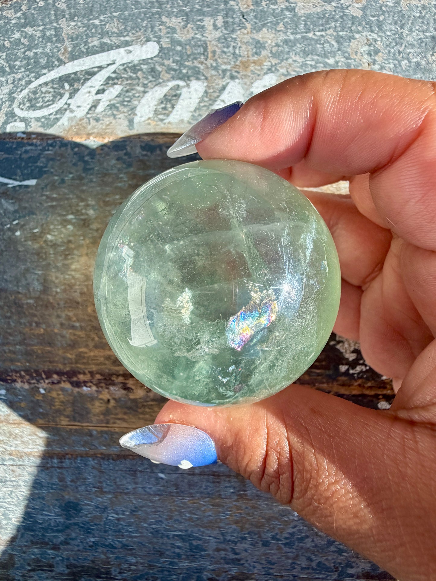 Gorgeous Stormy Water Fluorite Sphere | Opt 48
