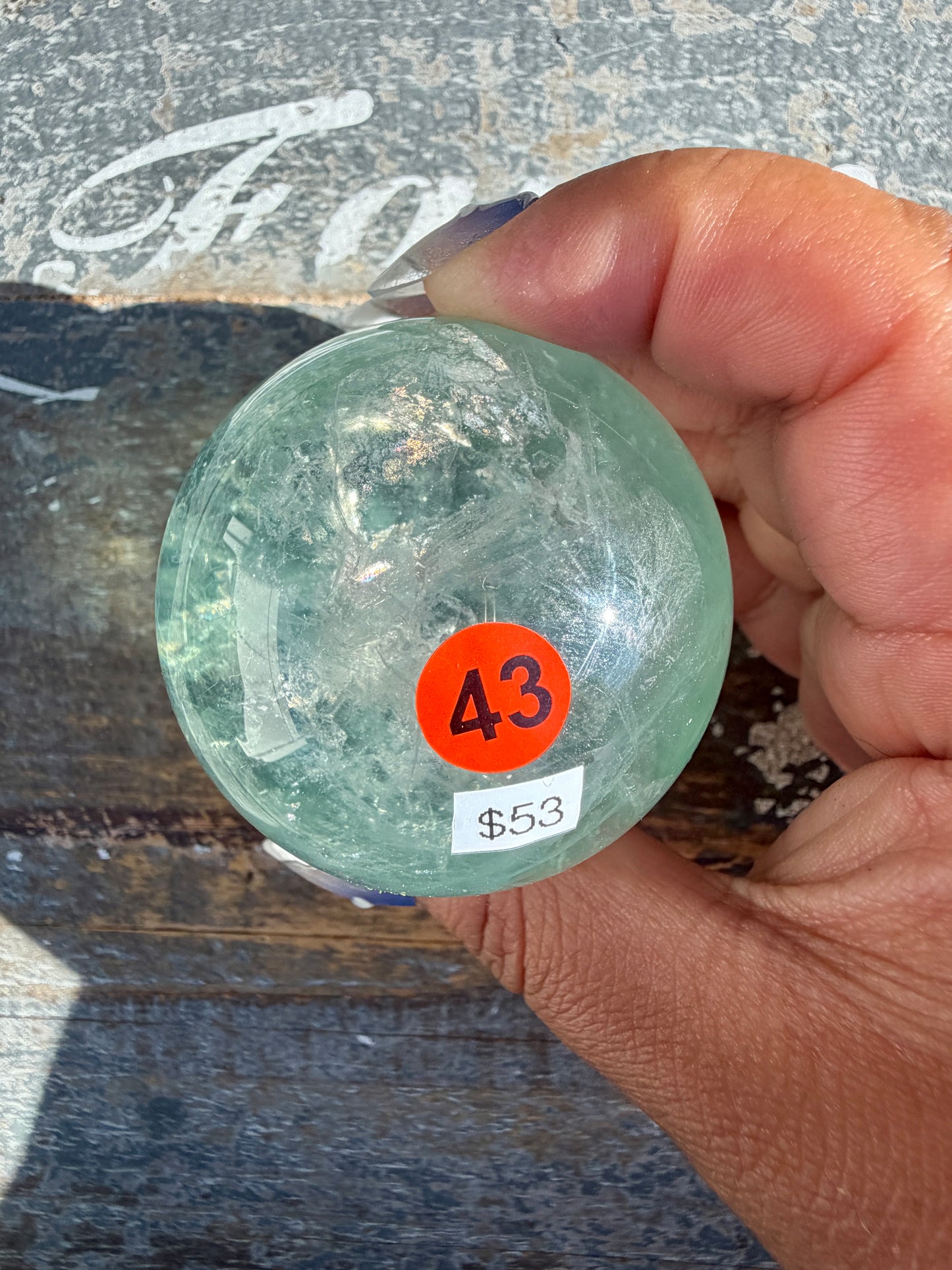 Gorgeous Stormy Water Fluorite Sphere | Opt 43
