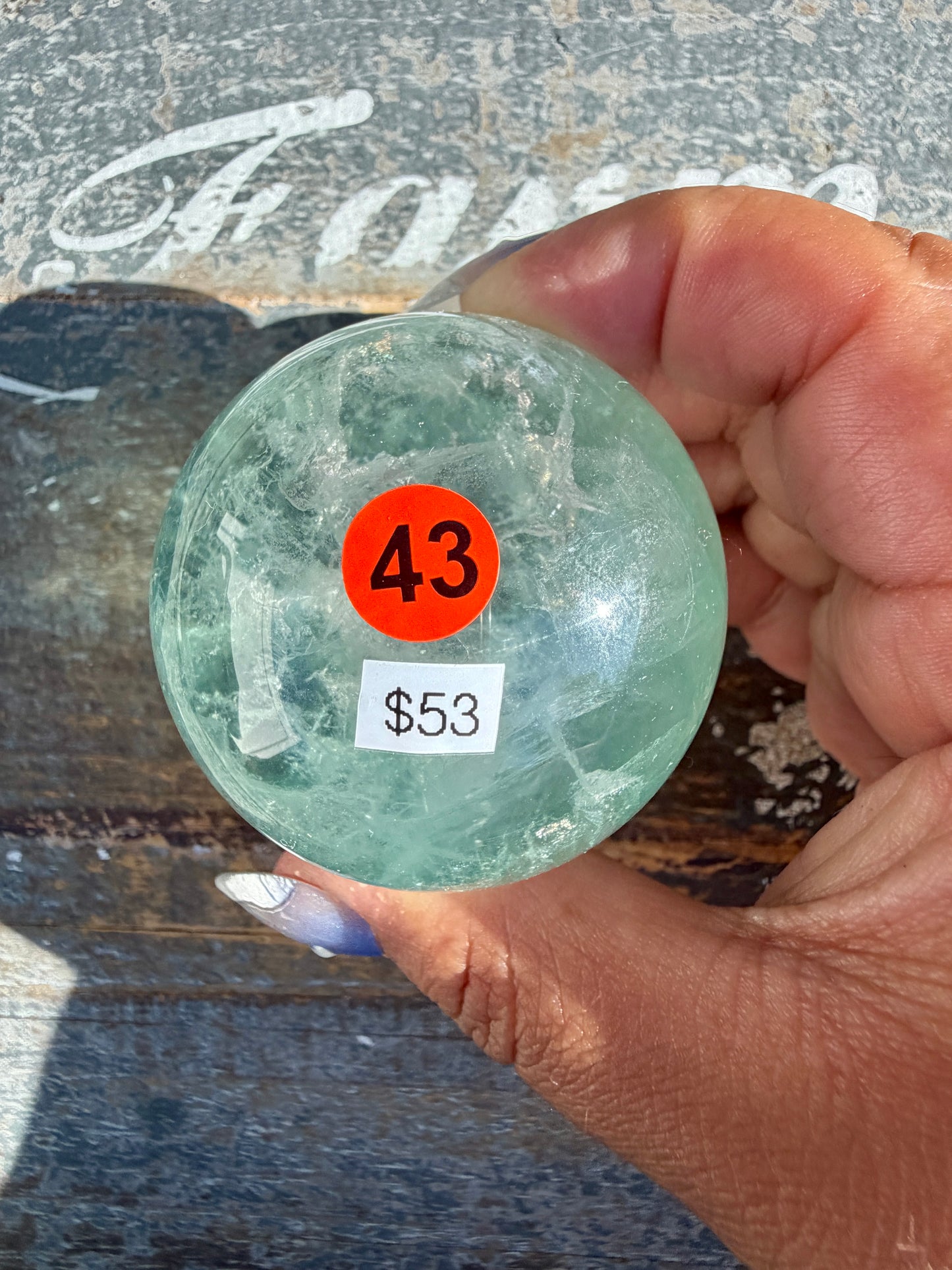 Gorgeous Stormy Water Fluorite Sphere | Opt 43