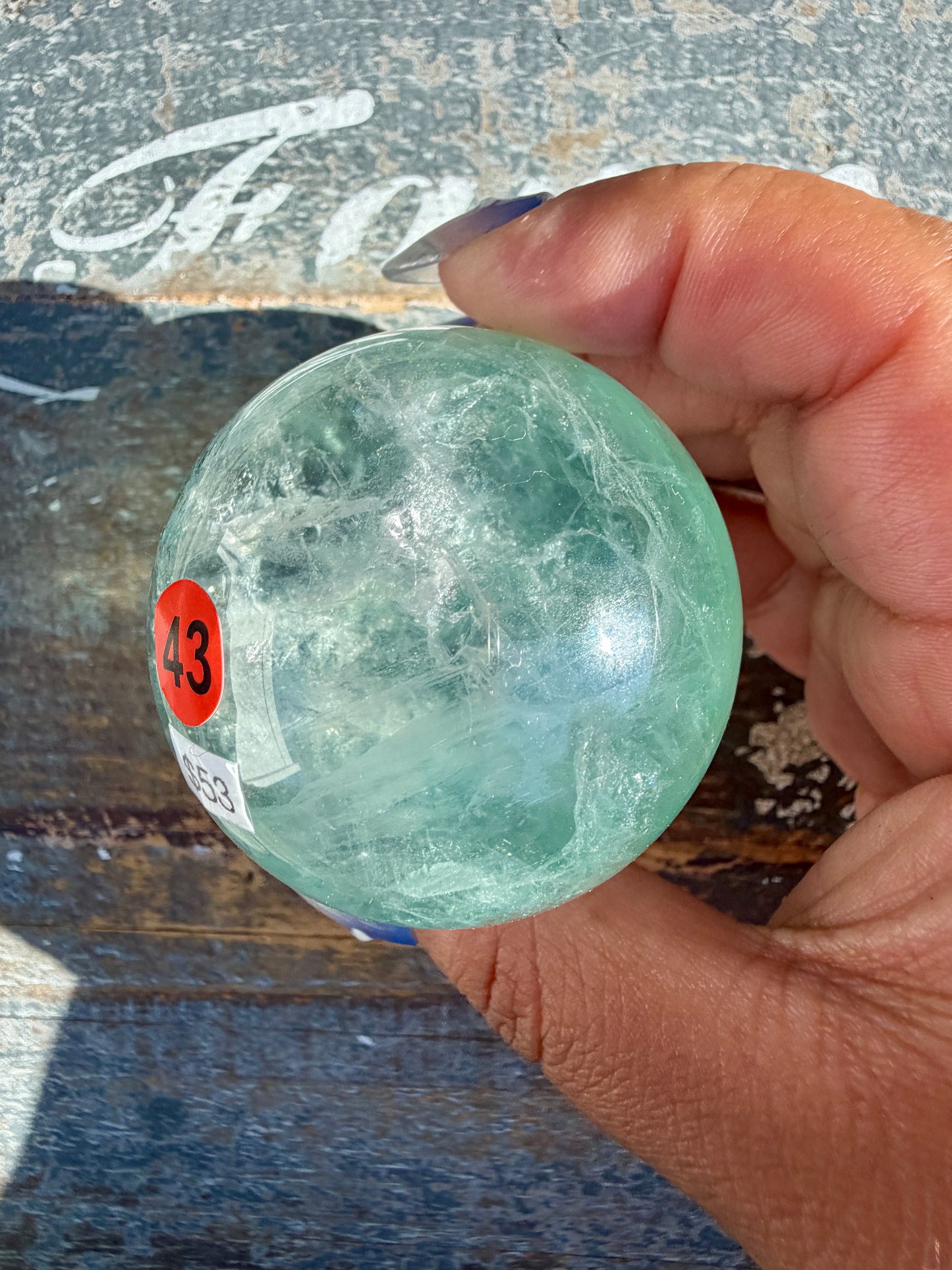 Gorgeous Stormy Water Fluorite Sphere | Opt 43