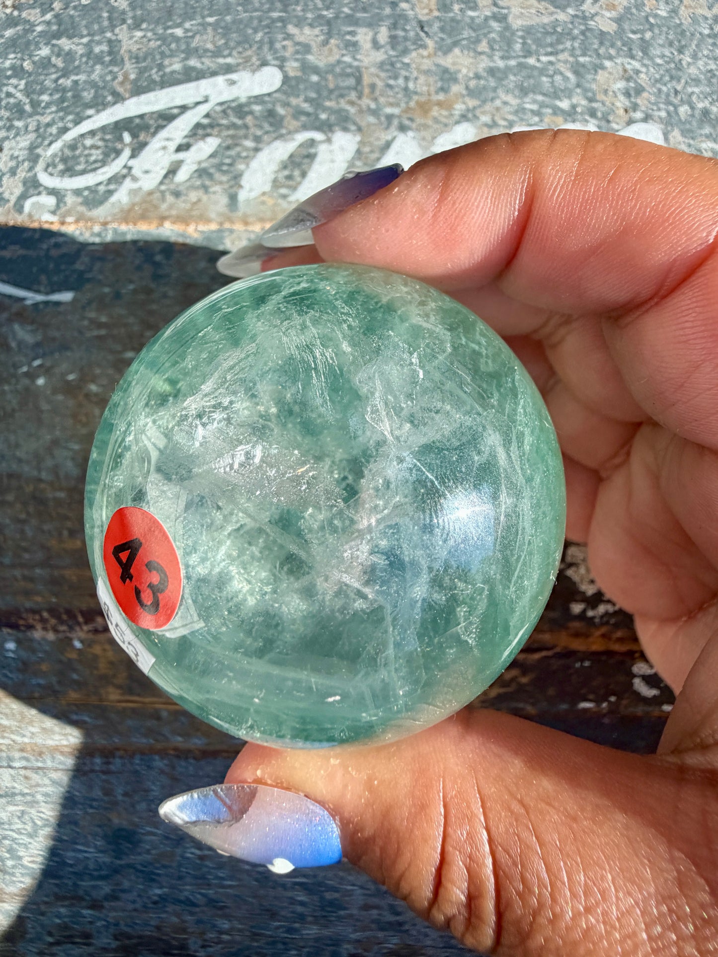 Gorgeous Stormy Water Fluorite Sphere | Opt 43