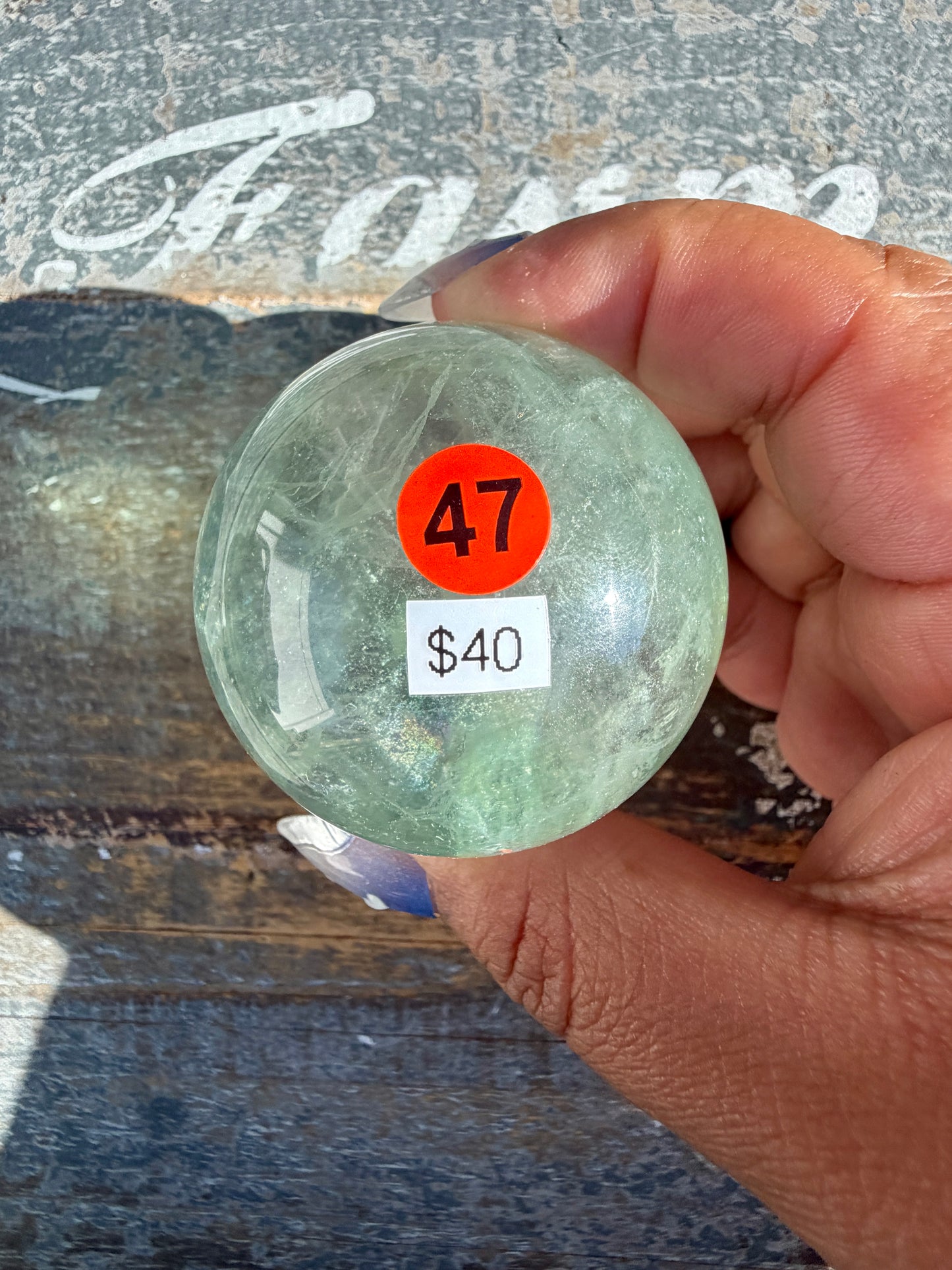 Gorgeous Stormy Water Fluorite Sphere | Opt 47
