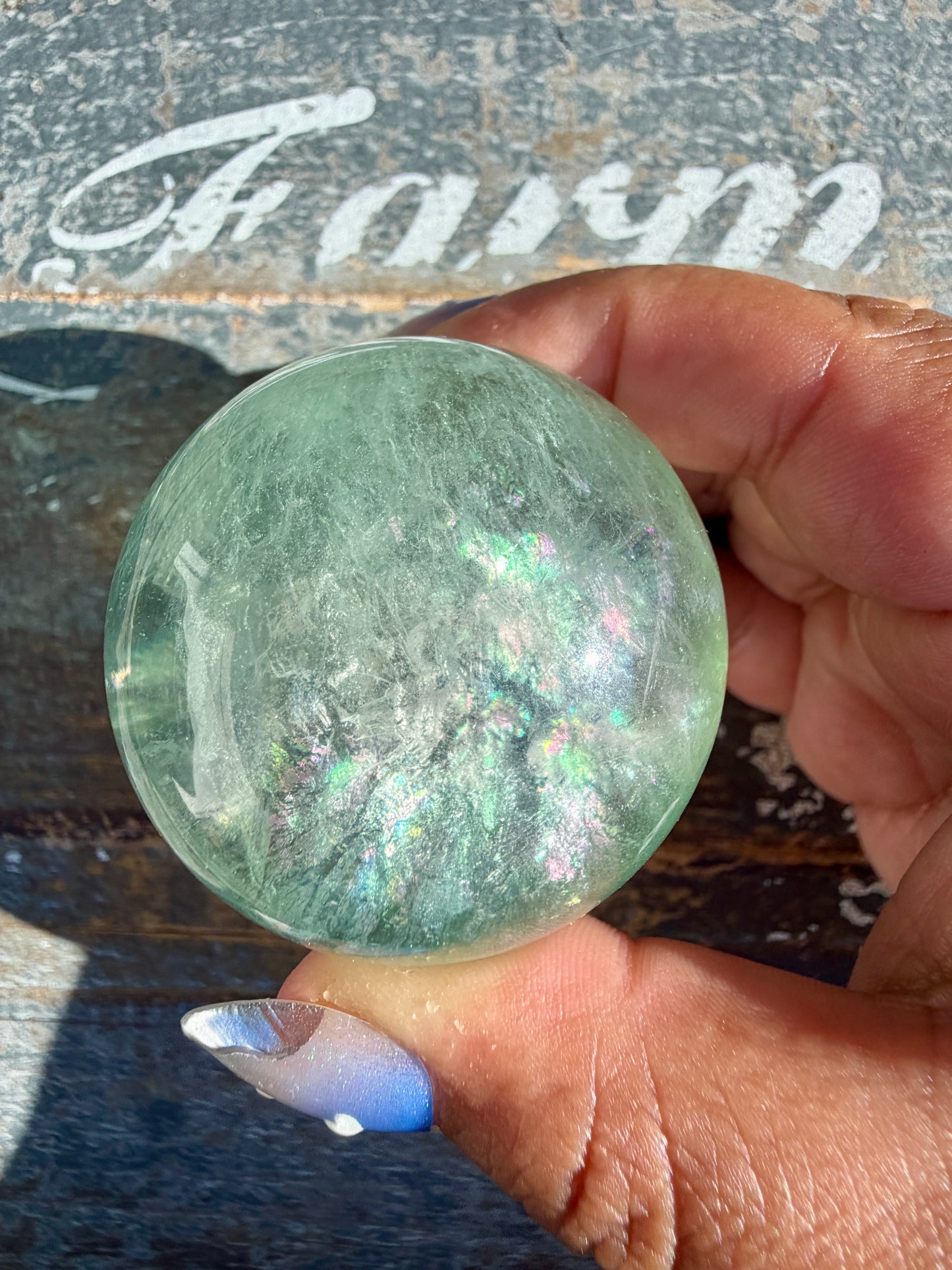 Gorgeous Stormy Water Fluorite Sphere | Opt 47